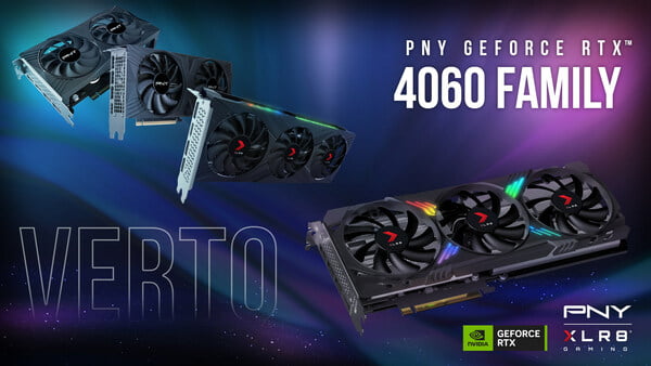 PNY VERTO™ GeForce RTX™ 4060 Family of Graphics Cards